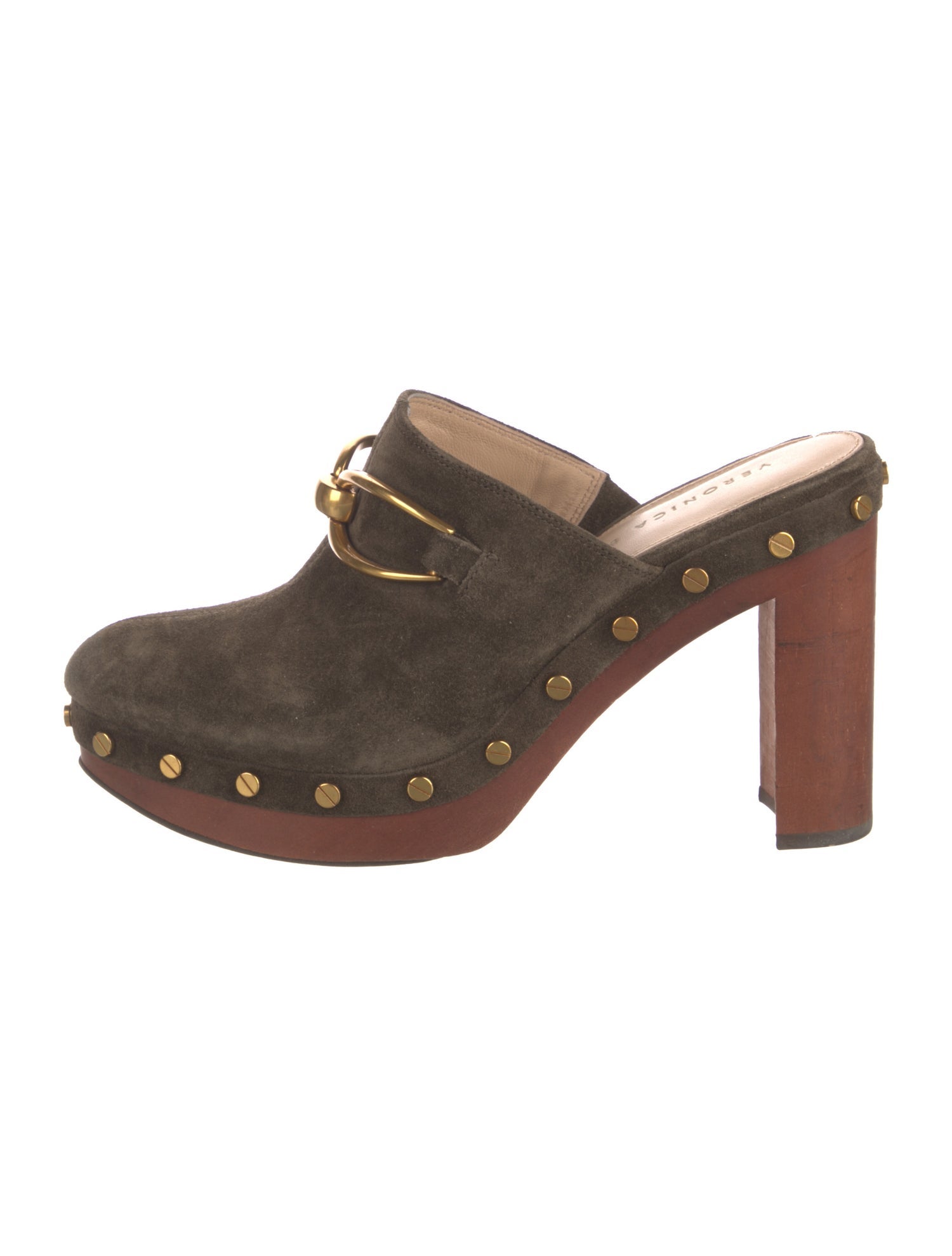 Veronica Beard Suede Studded Accents Mules