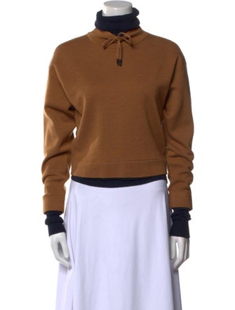Veronica Beard Merino Wool Mock Neck Sweatshirt