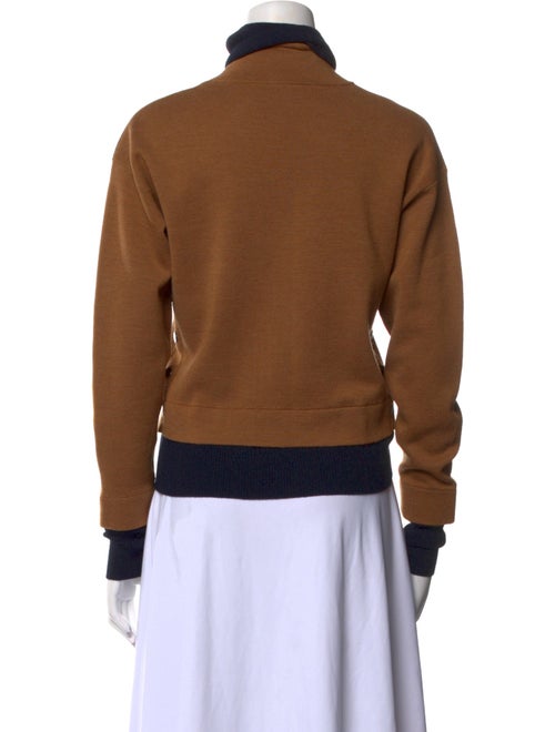 Veronica Beard Merino Wool Mock Neck Sweatshirt