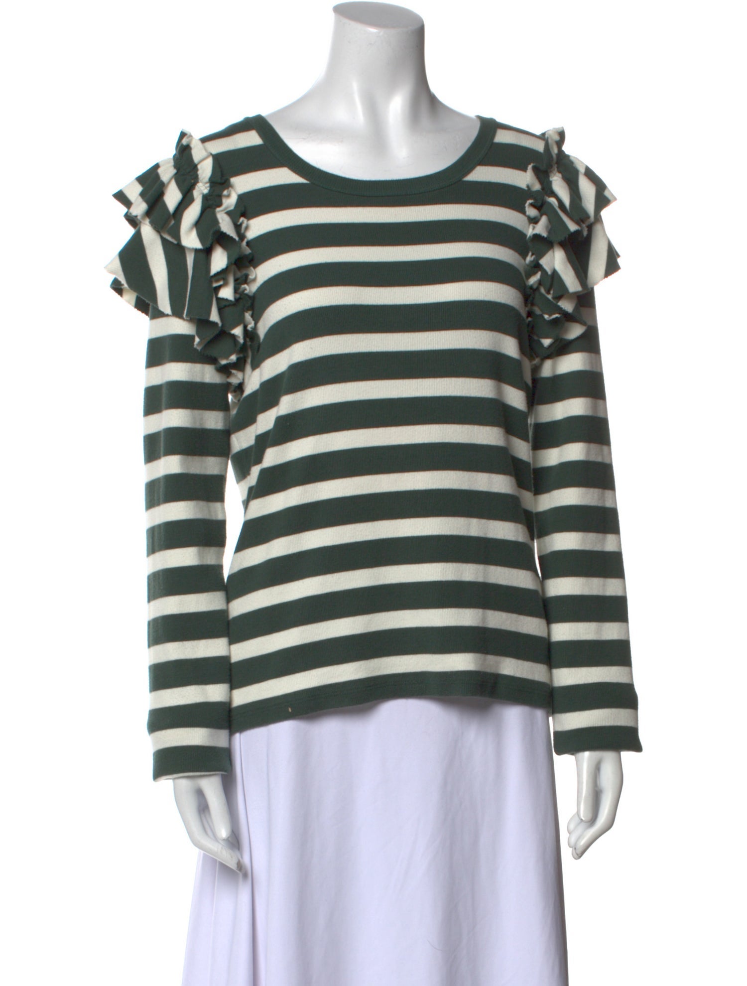 Veronica Beard Striped Scoop Neck T-Shirt