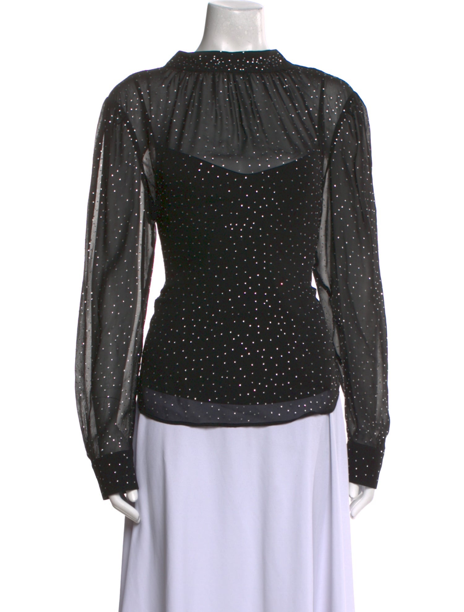 Veronica Beard Silk Mock Neck Blouse