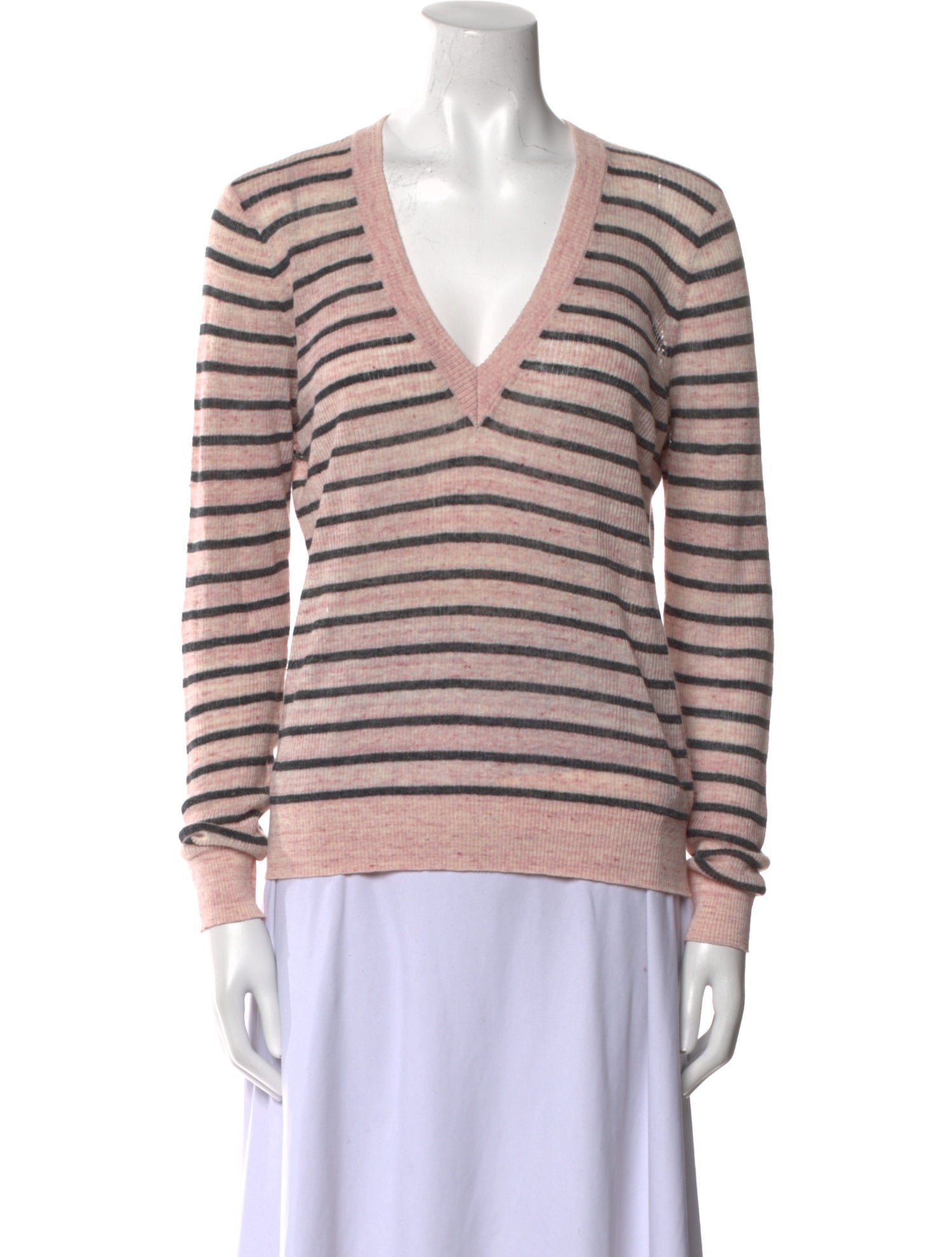 Veronica Beard Linen Striped Sweater