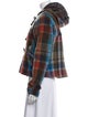 Veronica Beard Virgin Wool Plaid Print Faux Fur Jacket