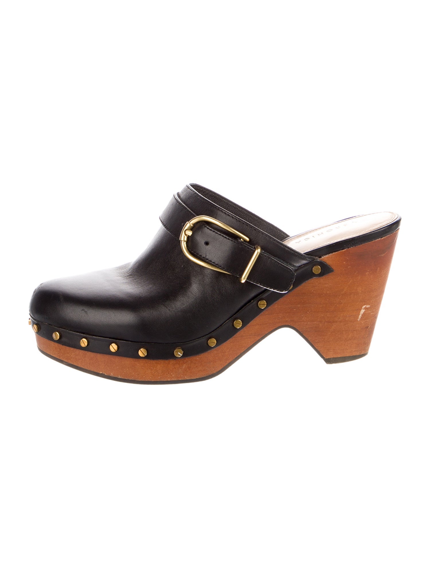 Veronica Beard Leather Studded Accents Mules