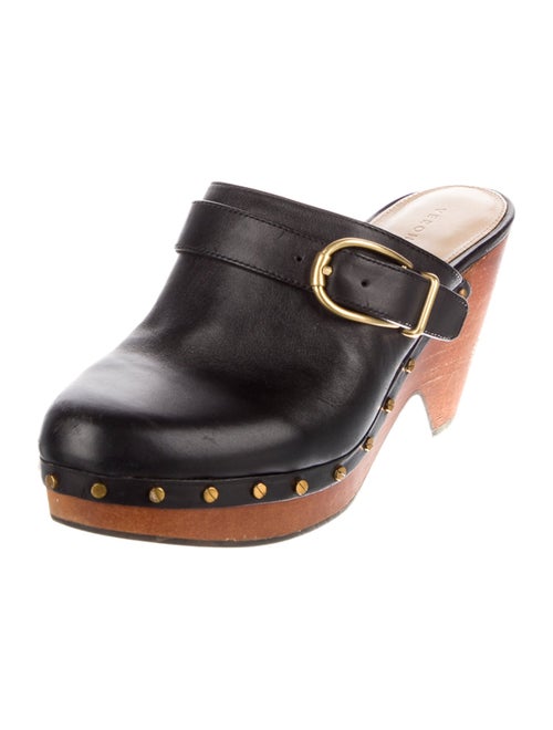 Veronica Beard Leather Studded Accents Mules