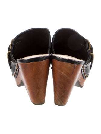 Veronica Beard Leather Studded Accents Mules