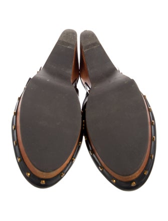 Veronica Beard Leather Studded Accents Mules