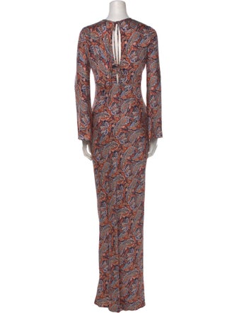 Veronica Beard Paisley Print Long Dress