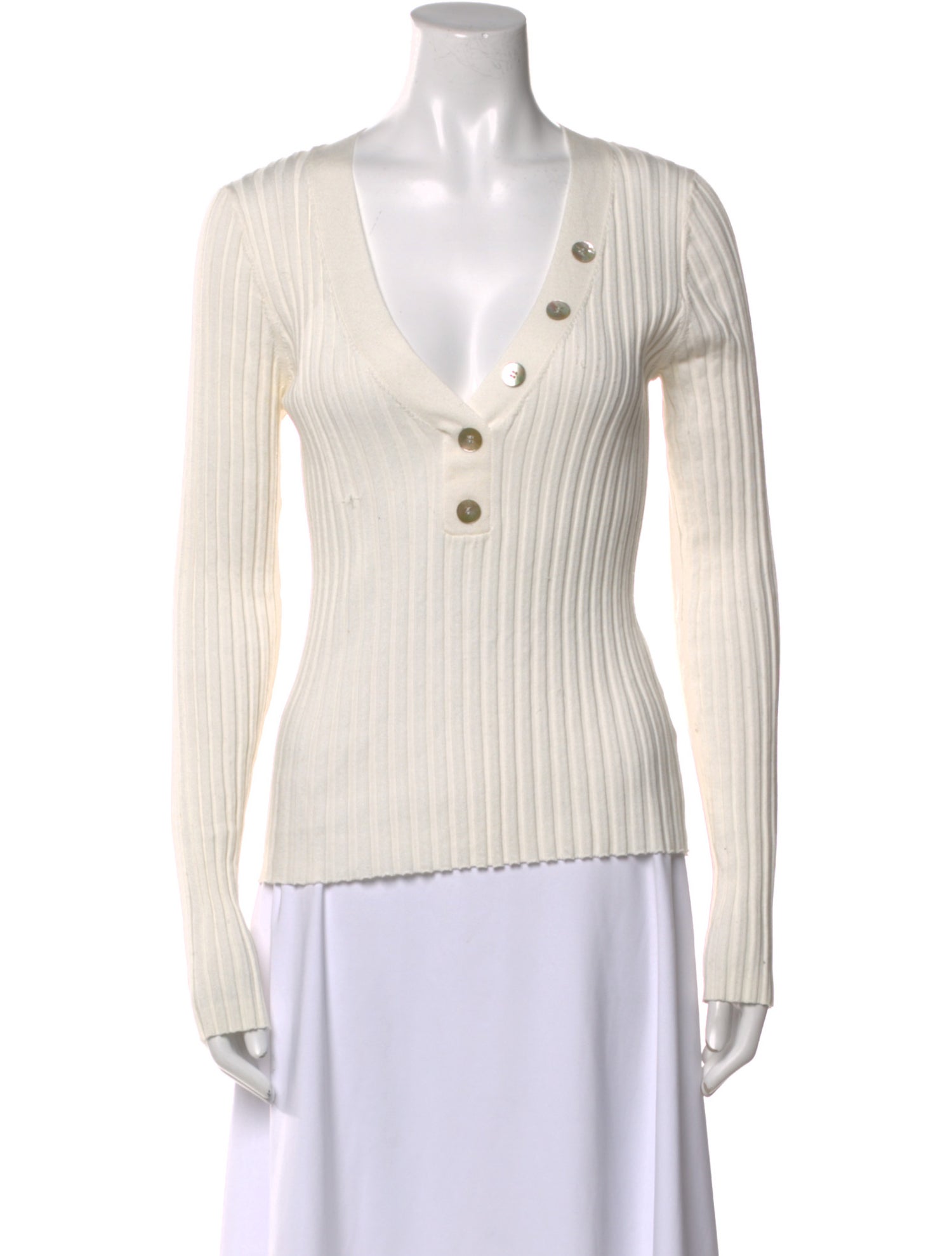 Veronica Beard V-Neck Long Sleeve Top