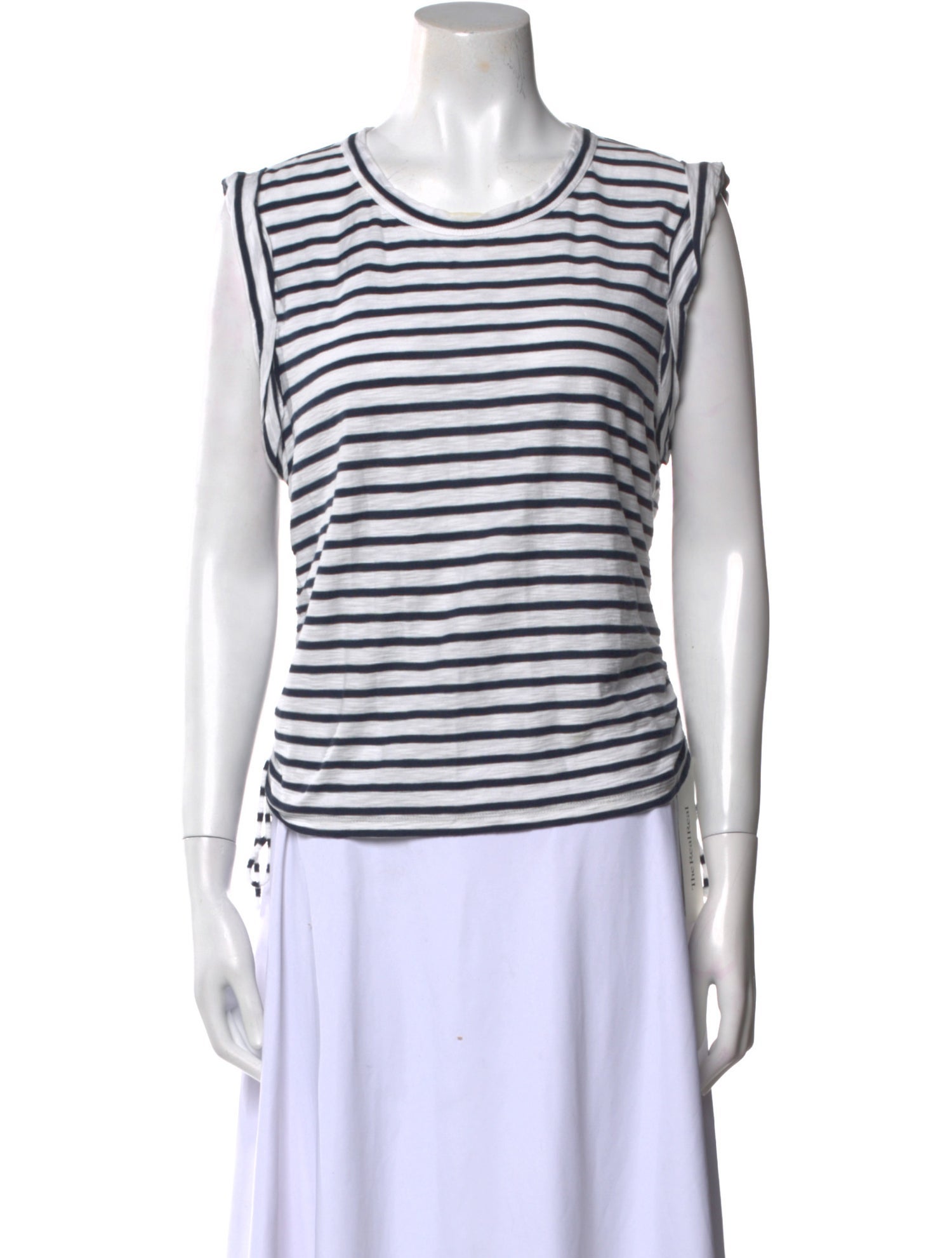 Veronica Beard Striped Scoop Neck T-Shirt