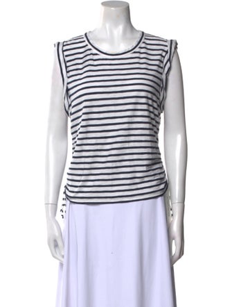 Veronica Beard Striped Scoop Neck T-Shirt