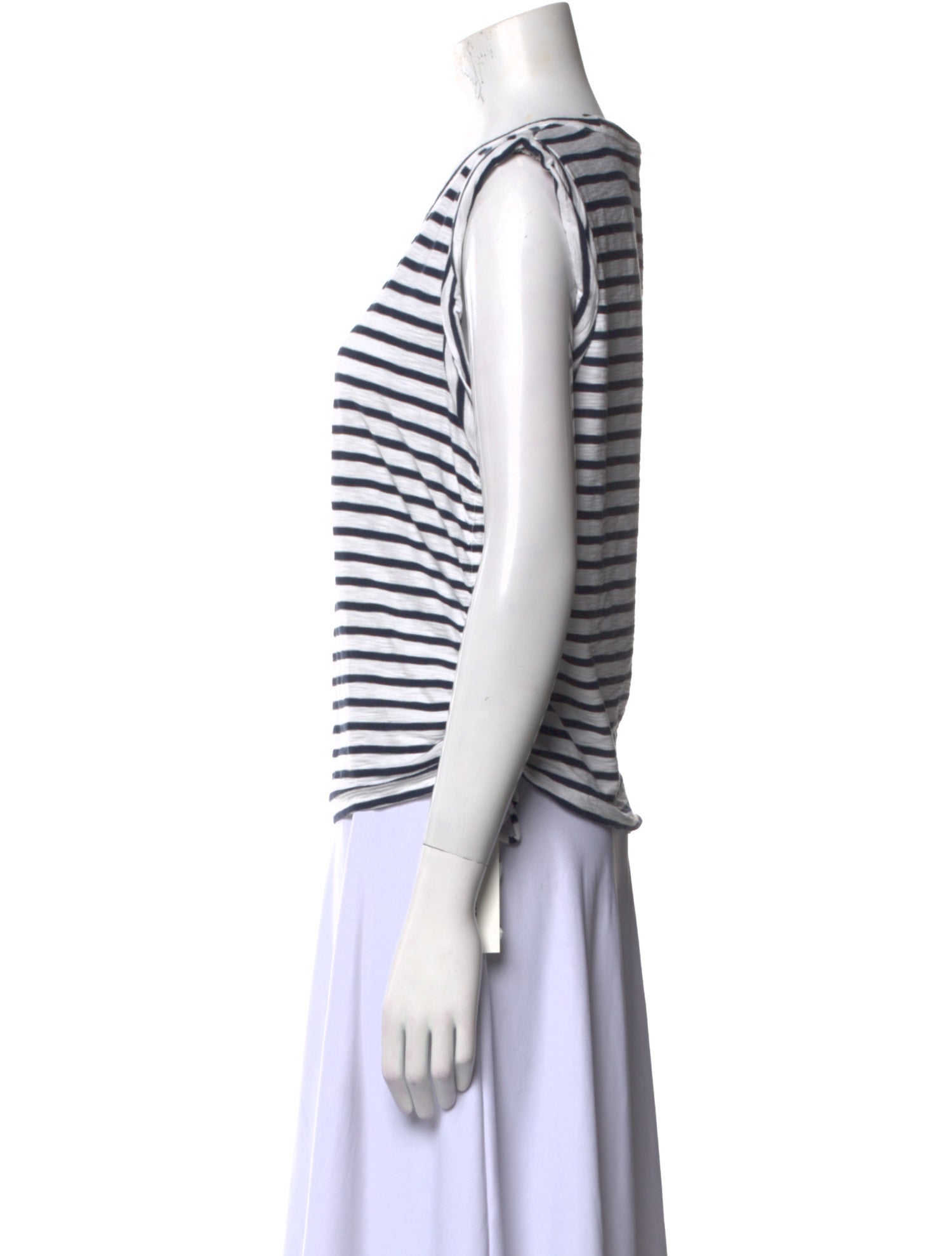 Veronica Beard Striped Scoop Neck T-Shirt