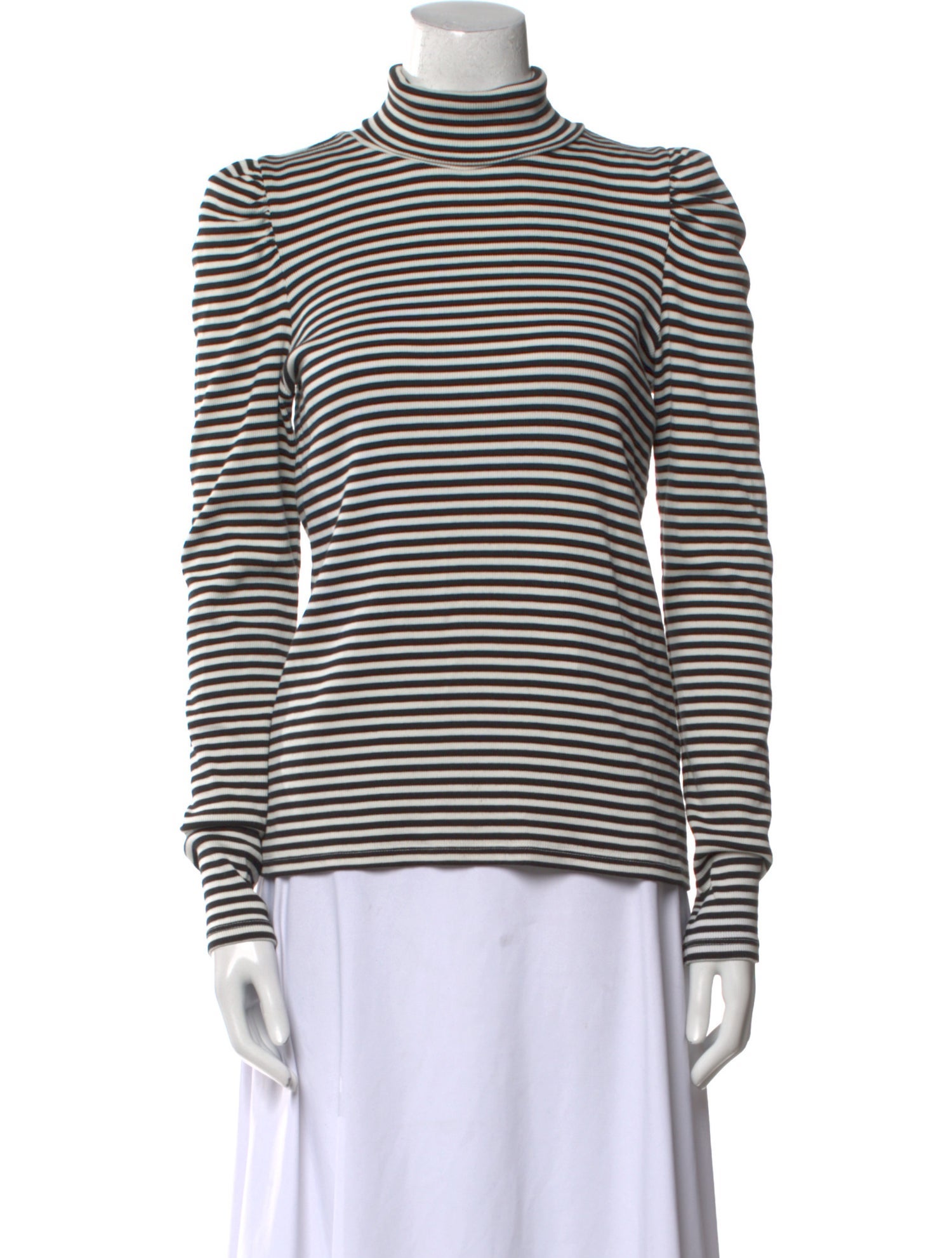 Veronica Beard Striped Turtleneck Top