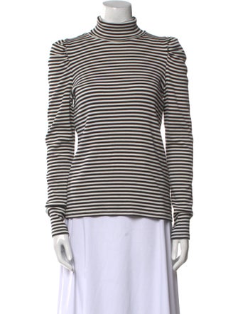 Veronica Beard Striped Turtleneck Top