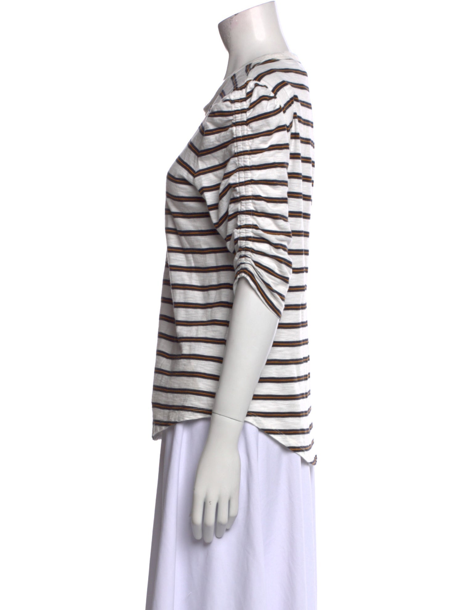 Veronica Beard Striped Scoop Neck T-Shirt