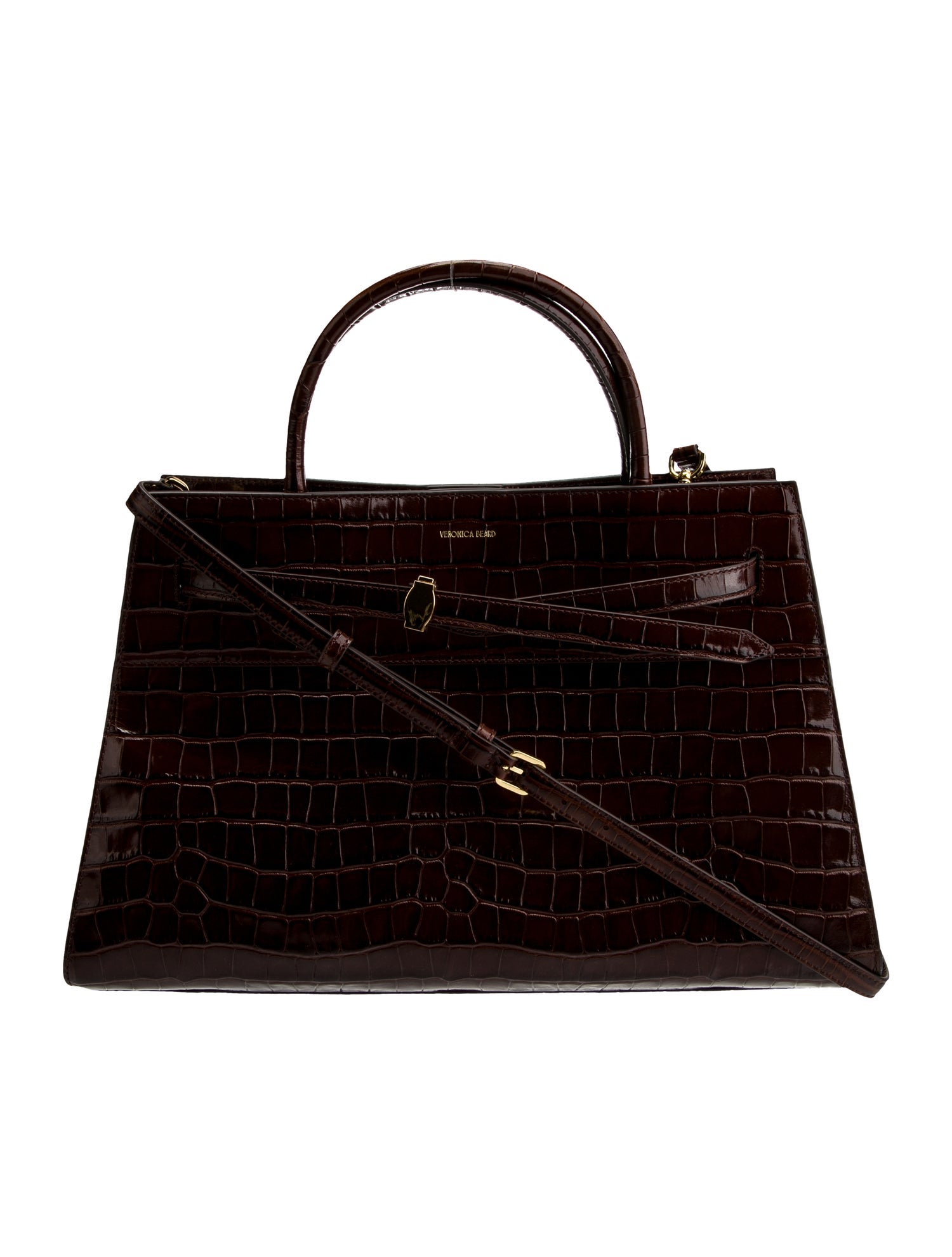 Veronica Beard Embossed Leather Shoulder Bag