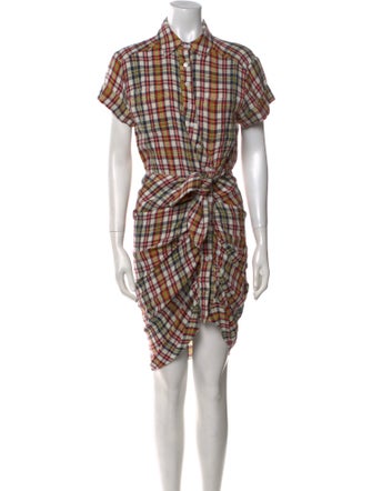Veronica Beard Plaid Print Knee-Length Dress