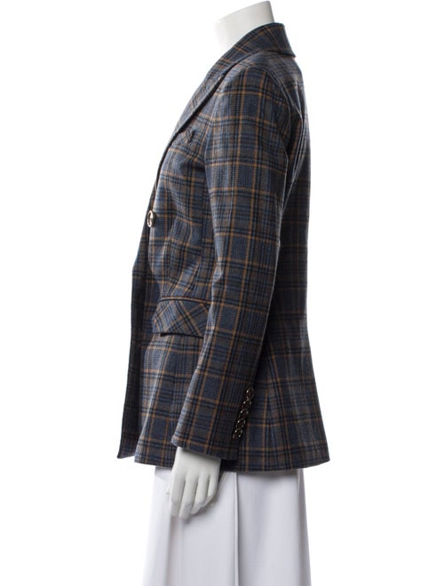 Veronica Beard Wool Plaid Print Blazer