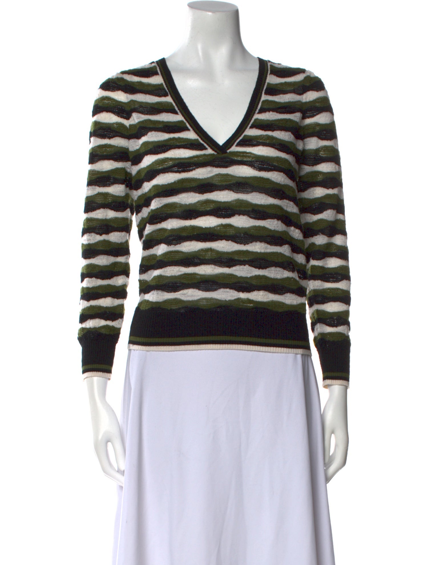 Veronica Beard Merino Wool Striped Sweater