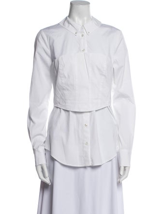 Veronica Beard Long Sleeve Button-Up Top