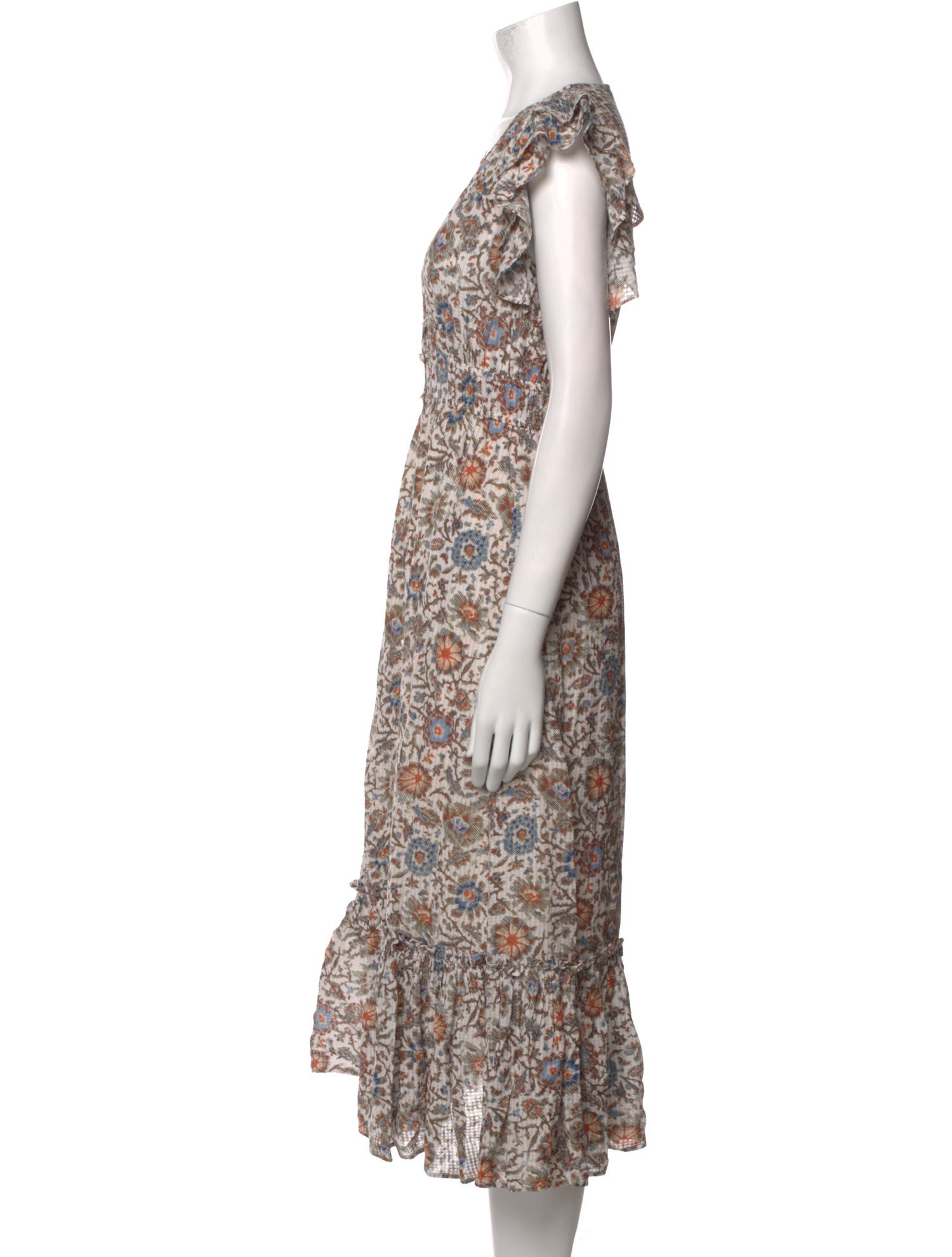 Veronica Beard Floral Print Midi Length Dress