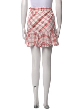 Veronica Beard Plaid Print Mini Skirt