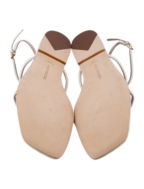 Veronica Beard Leather Animal Print T-Strap Sandals