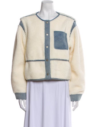 Veronica Beard Colorblock Pattern Faux Fur Jacket