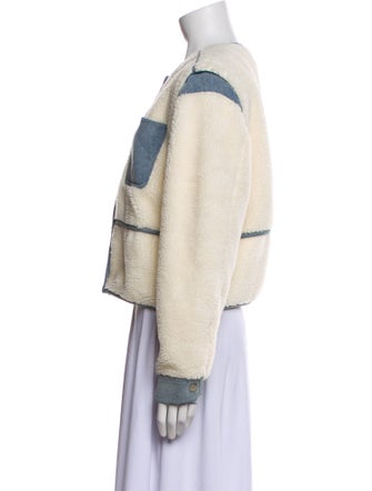 Veronica Beard Colorblock Pattern Faux Fur Jacket