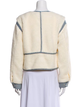 Veronica Beard Colorblock Pattern Faux Fur Jacket