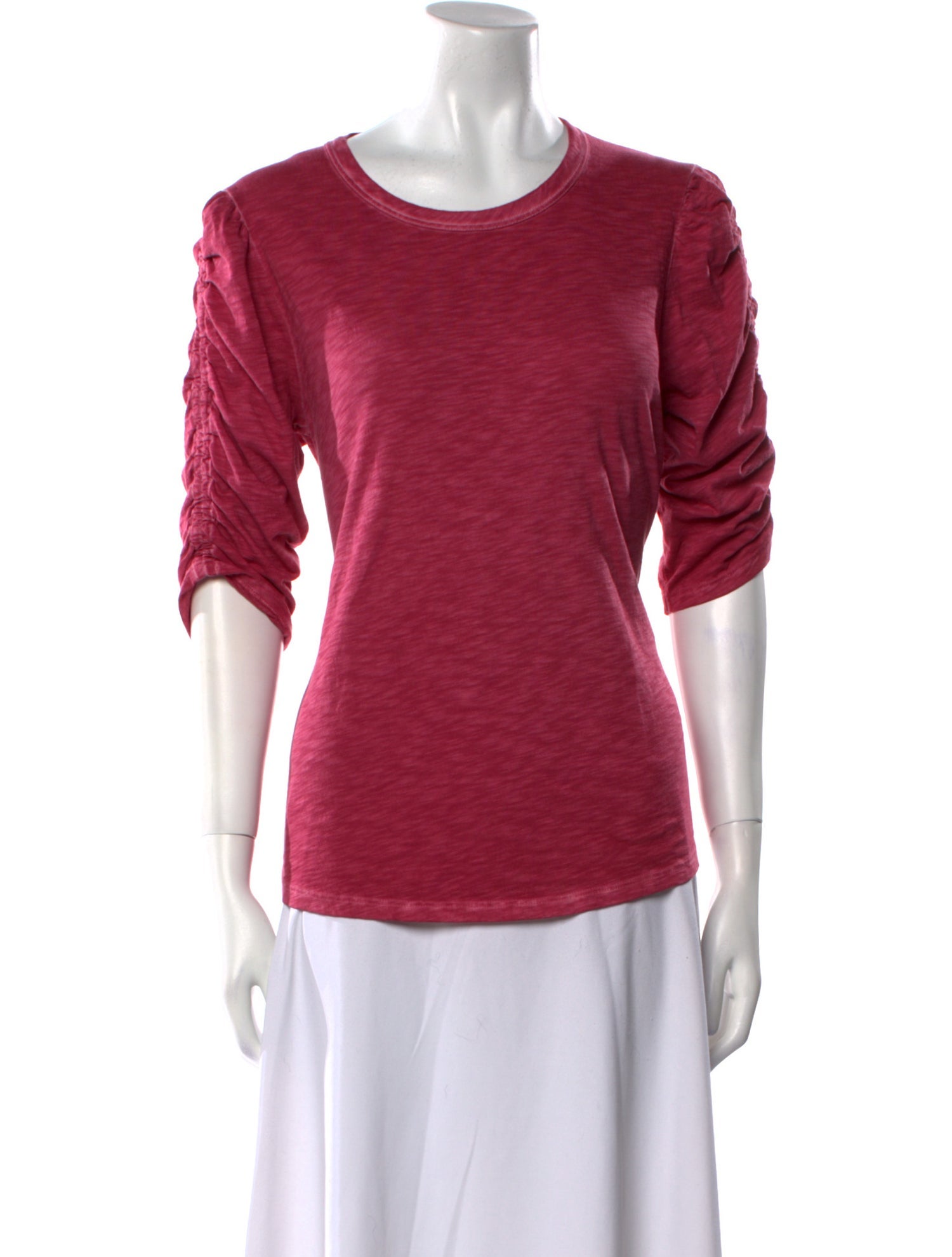 Veronica Beard Crew Neck Three-Quarter Sleeve T-Shirt