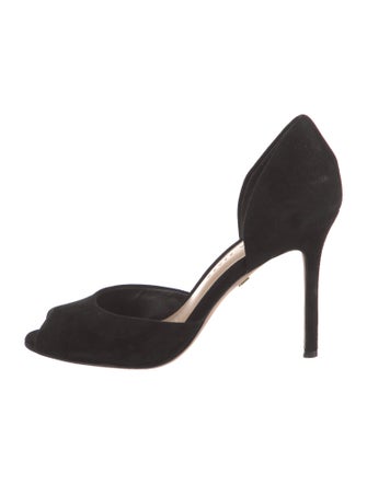 Veronica Beard Suede Leather Trim Embellishment D'Orsay Pumps