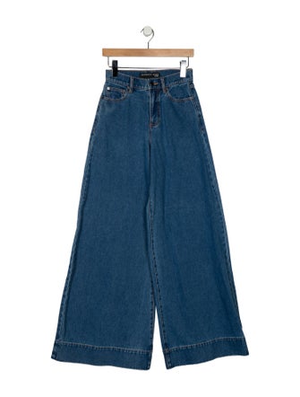 Veronica Beard High-Rise Wide Leg Jeans