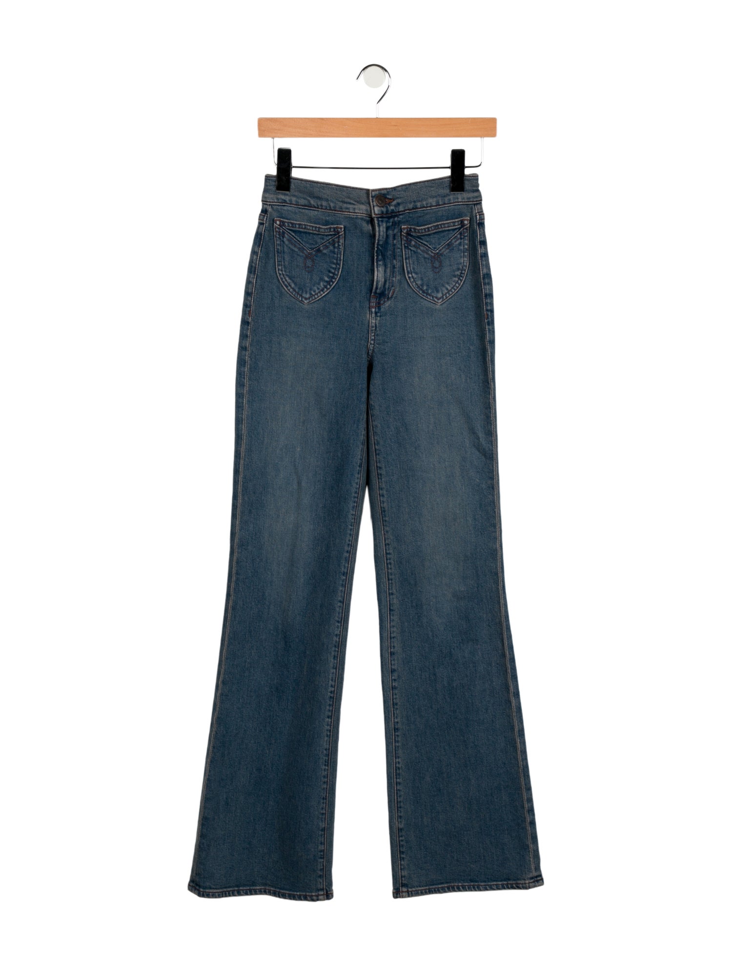 Veronica Beard Mid-Rise Wide Leg Jeans