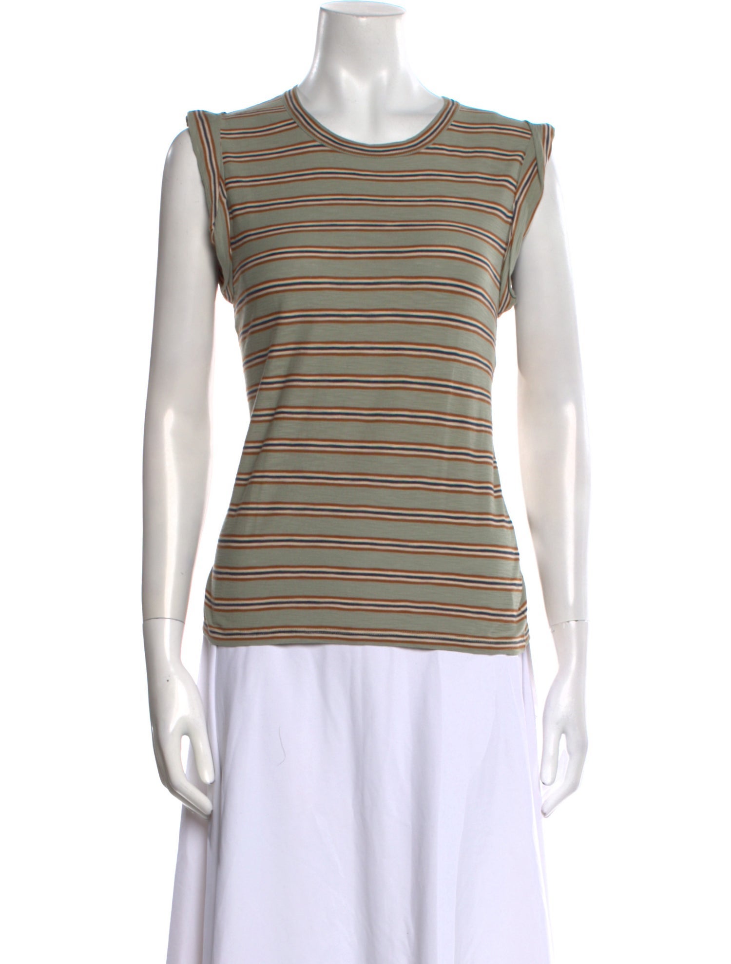 Veronica Beard Striped Crew Neck Top