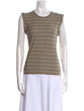 Veronica Beard Striped Crew Neck Top