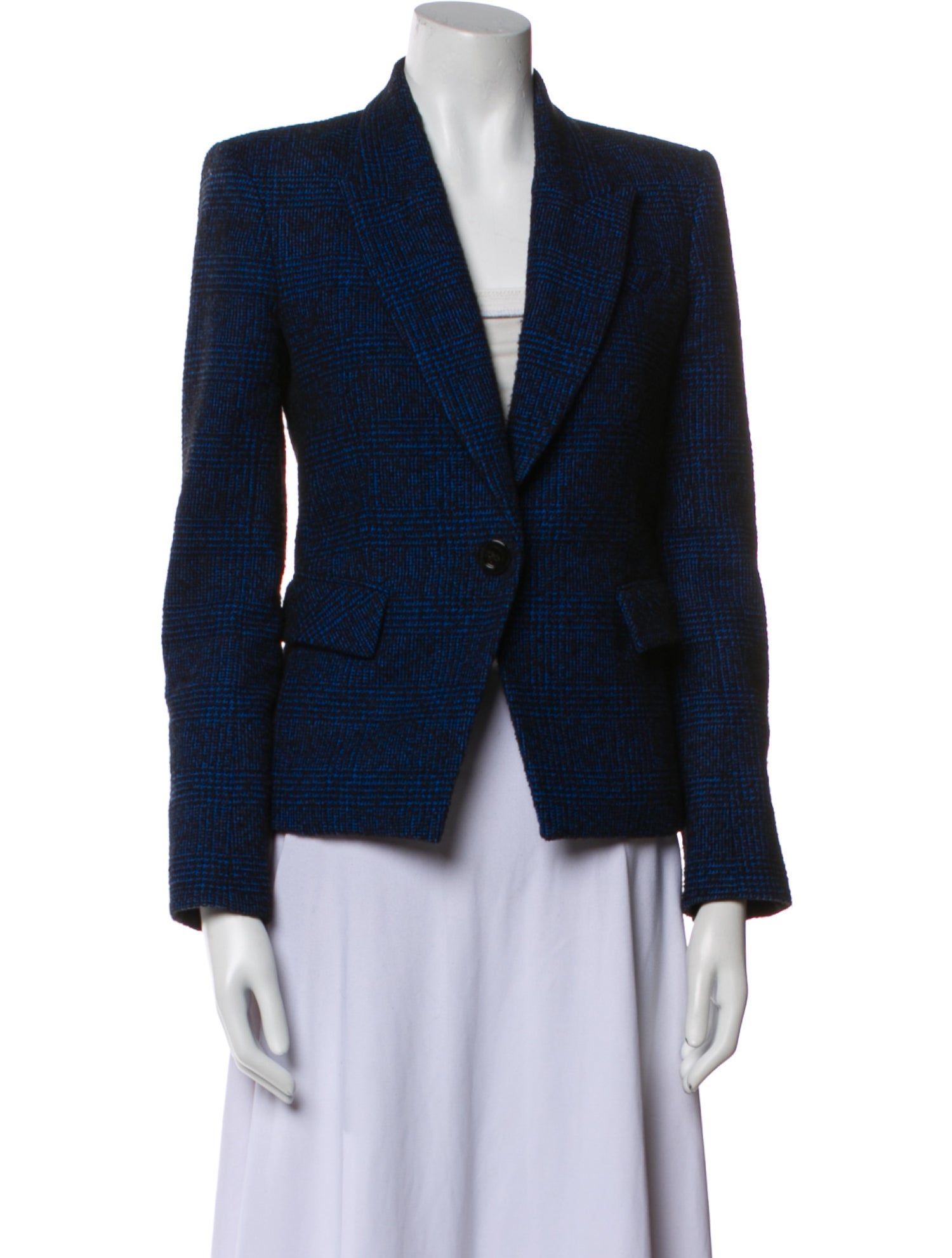 Veronica Beard Plaid Print Blazer