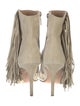 Veronica Beard Suede Fringe Trim Accent Boots