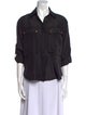 Veronica Beard Silk Three-Quarter Sleeve Button-Up Top