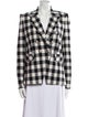 Veronica Beard Linen Plaid Print Blazer