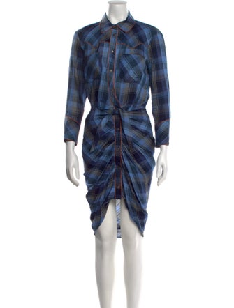 Veronica Beard Plaid Print Long Dress