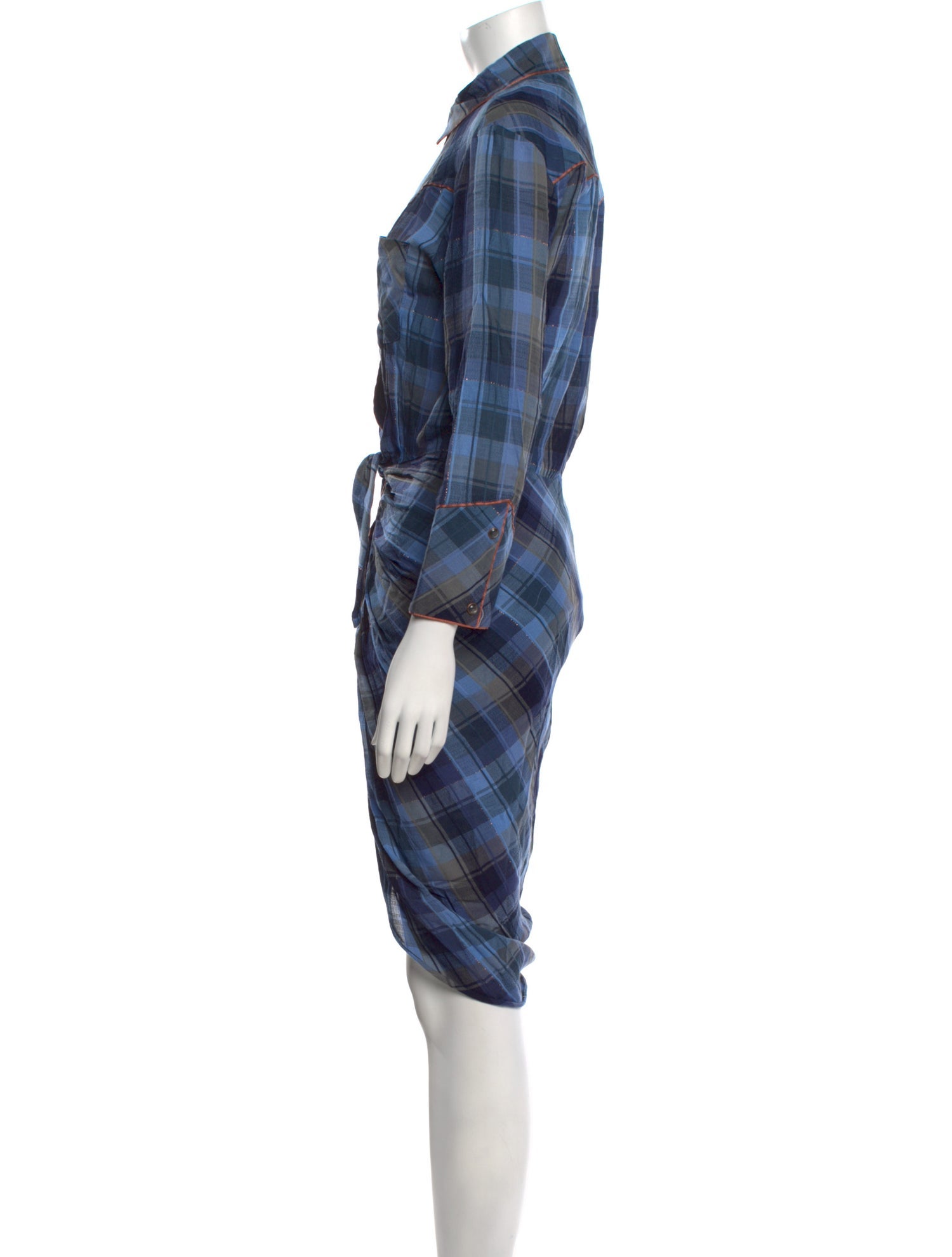 Veronica Beard Plaid Print Long Dress