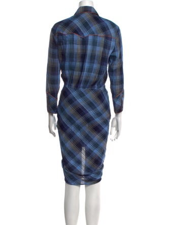 Veronica Beard Plaid Print Long Dress