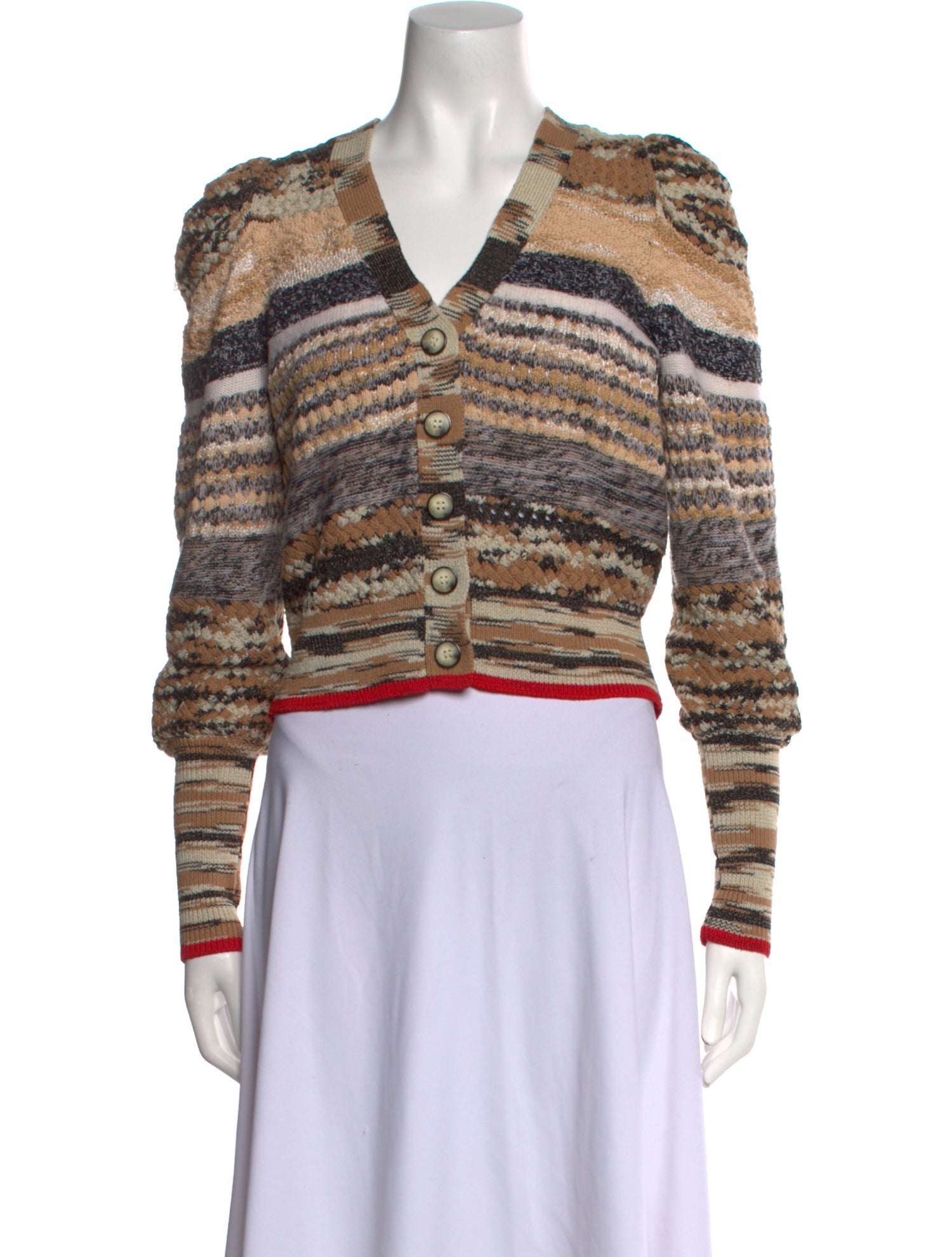 Veronica Beard Striped V-Neck Sweater