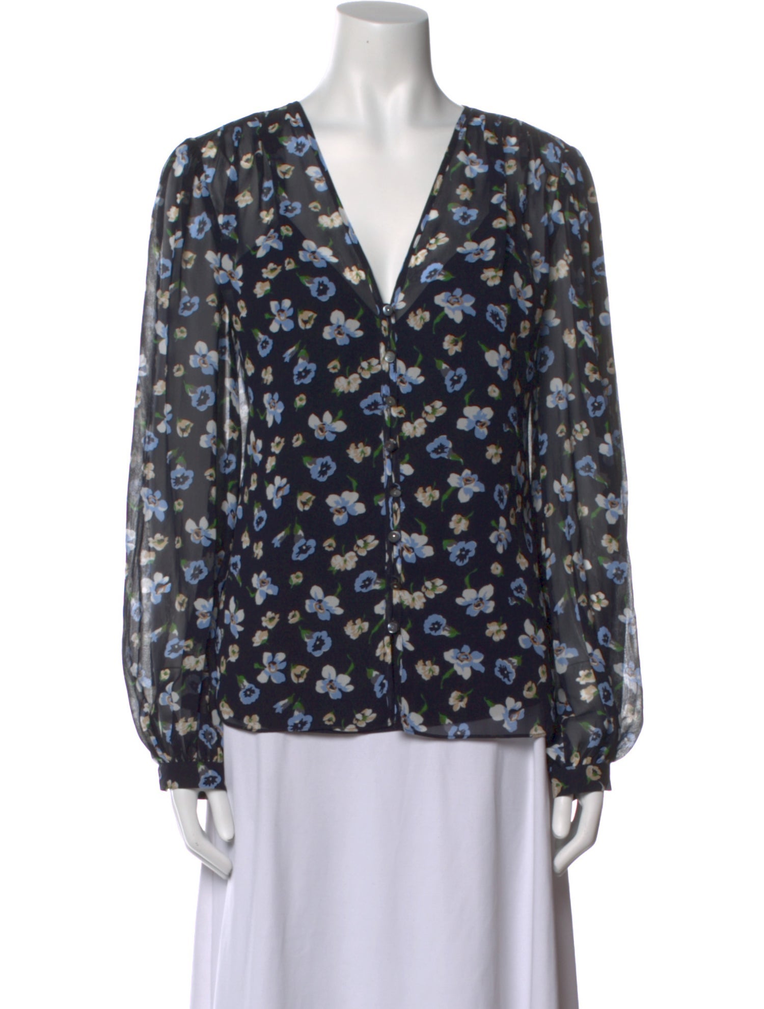 Veronica Beard Silk Floral Print Blouse