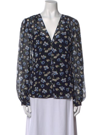 Veronica Beard Silk Floral Print Blouse