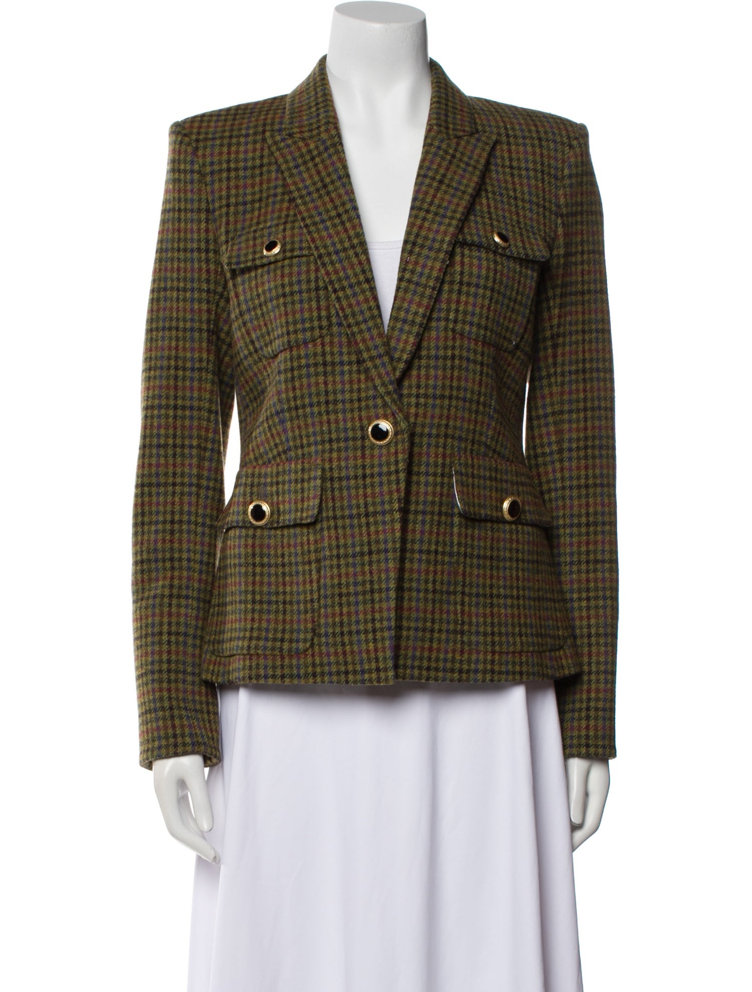 Veronica Beard Wool Plaid Print Blazer w/ Tags