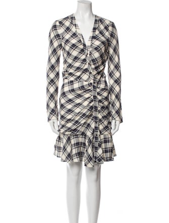 Veronica Beard Plaid Print Mini Dress