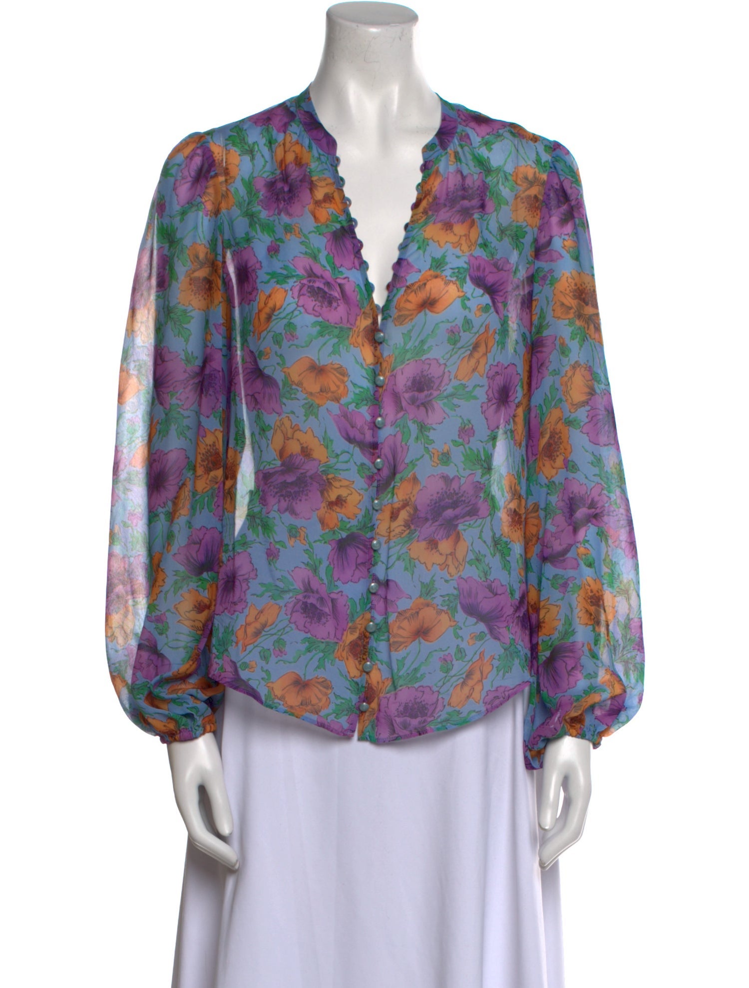 Veronica Beard Silk Floral Print Blouse