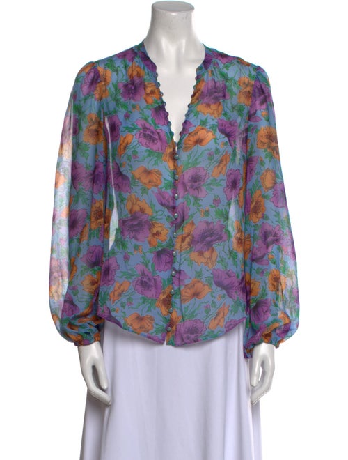 Veronica Beard Silk Floral Print Blouse